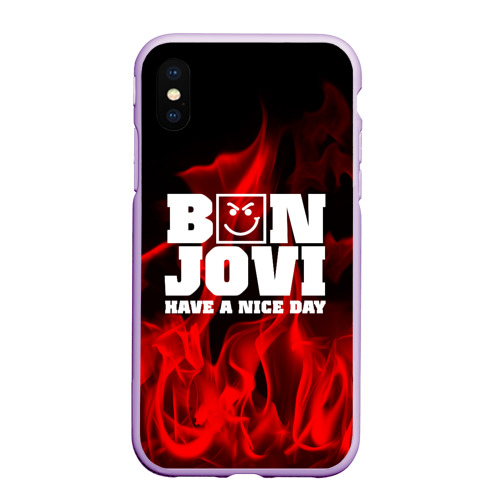 Чехол для iPhone XS Max матовый с принтом Bon Jovi, вид спереди #2