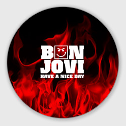 Круглый коврик для мышки Bon Jovi