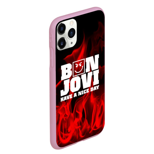 Чехол для iPhone 11 Pro Max матовый Bon Jovi, цвет розовый - фото 3