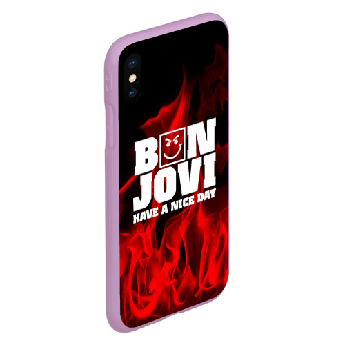 Чехол для iPhone XS Max матовый с принтом Bon Jovi, вид сбоку #3