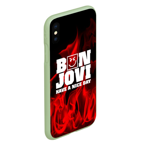 Чехол для iPhone XS Max матовый Bon Jovi, цвет салатовый - фото 3