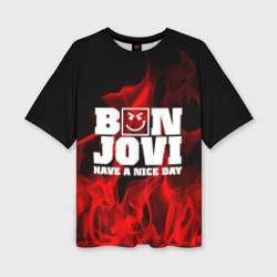 Женская футболка oversize 3D Bon Jovi