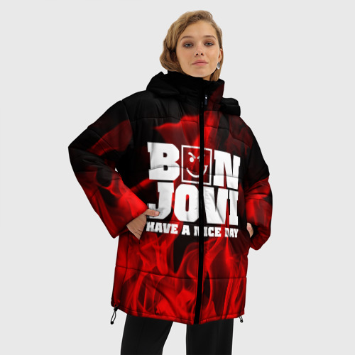 Женская зимняя куртка Oversize Bon Jovi, цвет черный - фото 3