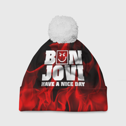 Шапка 3D c помпоном Bon Jovi, цвет 3D печать