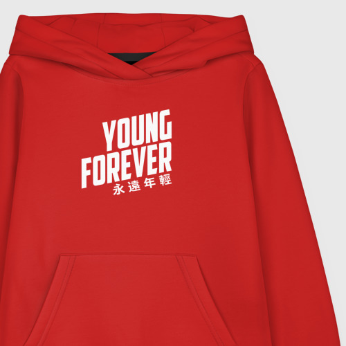 Детская толстовка хлопок Young forever, цвет красный - фото 3