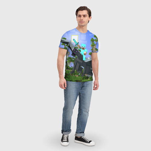 Мужская футболка 3D Стив среди парящих островов - фото 5