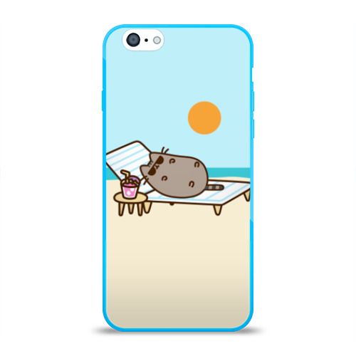 Чехол для iPhone 6/6S глянцевый Pusheen Пляж Фото 01 Чехол для iPhone 6/6S глянцевый Pusheen Пляж Фото 01