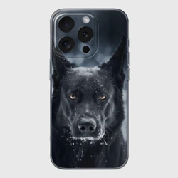Чехол для iPhone 16 Pro Max силиконовый с защитой камеры Dark Dog