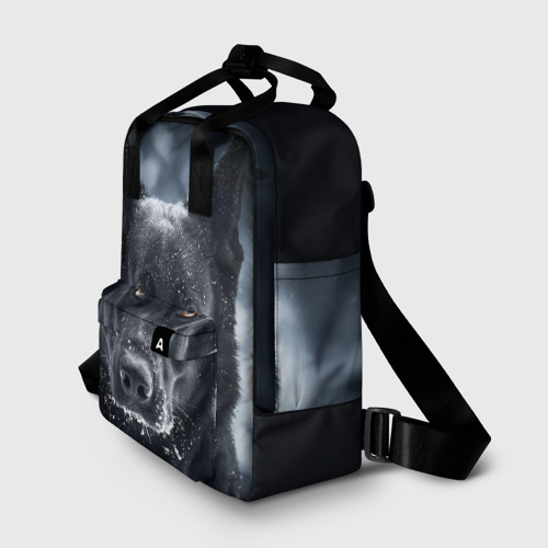 Женский рюкзак 3D с принтом Dark Dog, фото на моделе #1