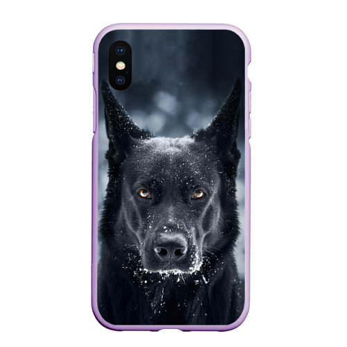 Чехол для iPhone XS Max матовый Dark Dog, цвет сиреневый