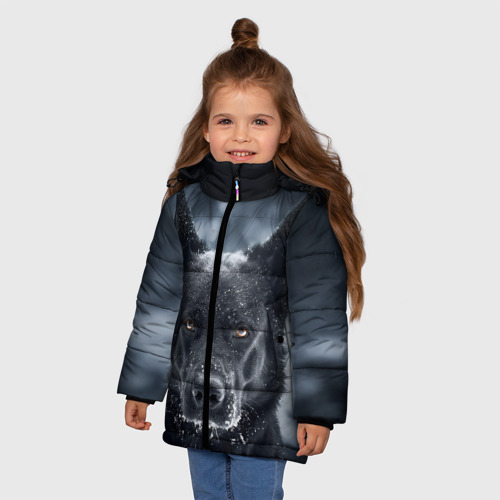 Зимняя куртка для девочек 3D Dark Dog, цвет черный - фото 3