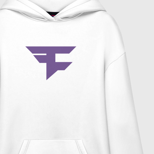 Худи SuperOversize хлопок FaZe Clan Ultraviolet, цвет белый - фото 3