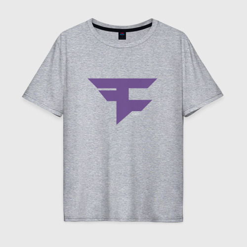 Мужская футболка хлопок Oversize FaZe Clan Ultraviolet, цвет меланж