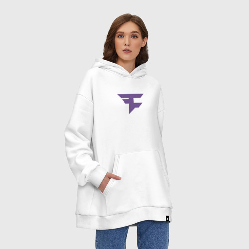 Худи SuperOversize хлопок FaZe Clan Ultraviolet, цвет белый - фото 4