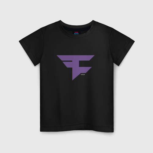 Детская футболка хлопок FaZe Clan Ultraviolet, цвет черный