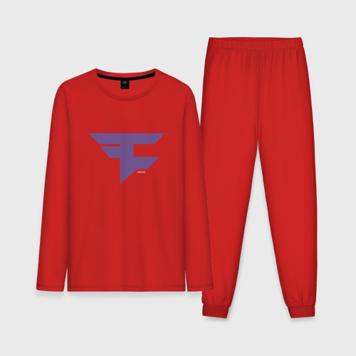 Мужская пижама с лонгсливом хлопок FaZe Clan Ultraviolet, цвет красный