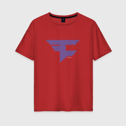 Женская футболка хлопок Oversize FaZe Clan Ultraviolet