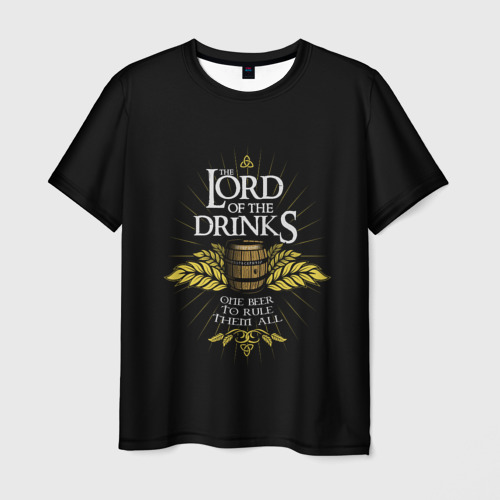 Мужская футболка с принтом Lord of Drinks, вид спереди №1