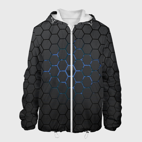 Мужская куртка 3D Соты карбон, цвет 3D печать