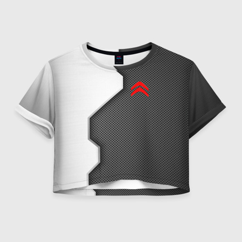 Женская футболка Crop-top 3D Citroen sport uniform auto, цвет 3D печать