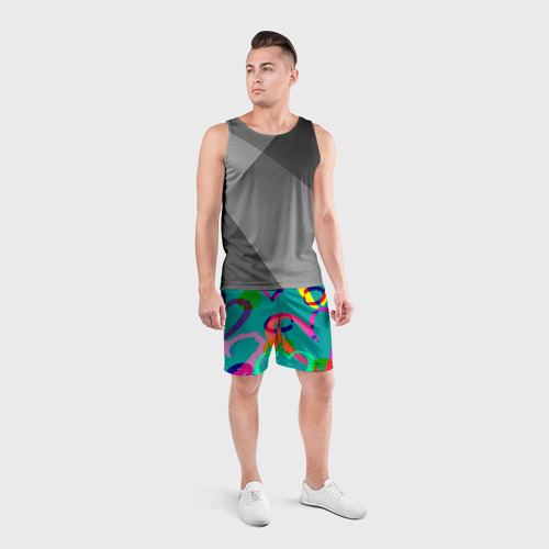 Мужские шорты спортивные Love, цвет 3D печать - фото 4