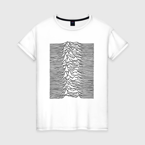 Женская футболка хлопок Unknown Pleasures, цвет белый