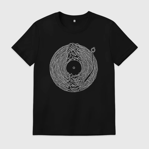 Мужская футболка хлопок с принтом Soundscape, вид спереди #2