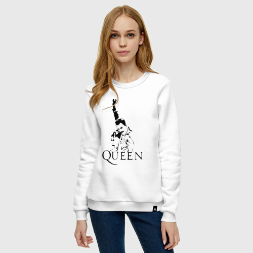 Женский свитшот хлопок Queen, цвет белый - фото 3