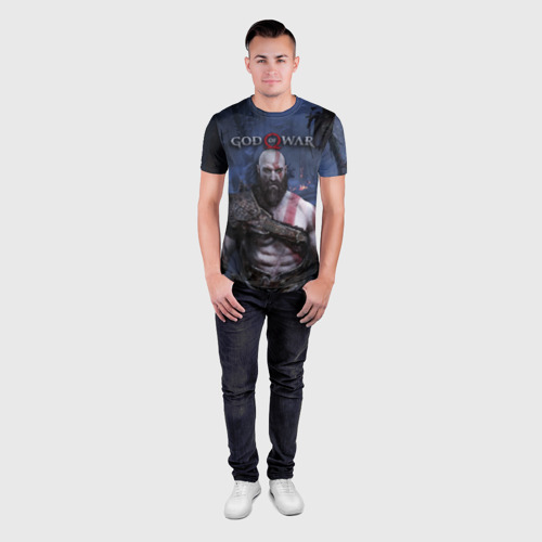 Мужская футболка 3D Slim Кратос, цвет 3D печать - фото 4