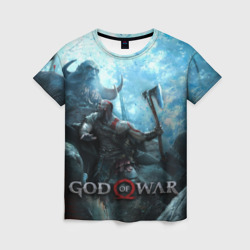Женская футболка 3D Kratos