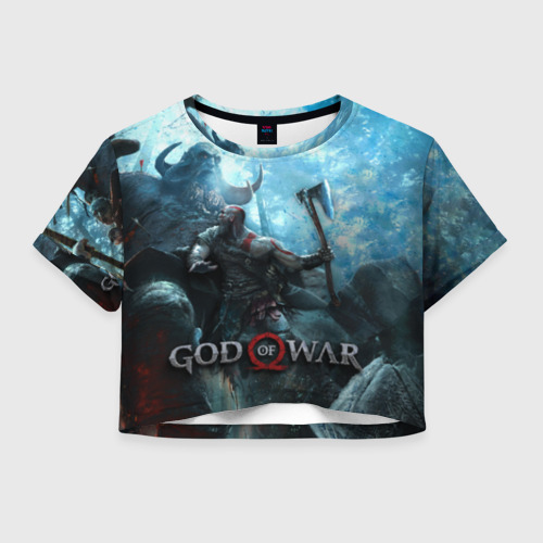 Женская футболка Crop-top 3D Kratos, цвет 3D печать