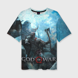 Женская футболка oversize 3D Kratos
