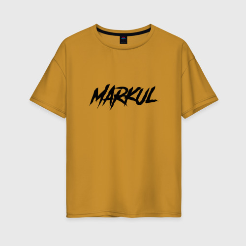 Женская футболка хлопок Oversize Markul, цвет горчичный