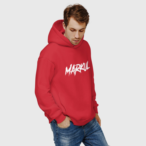 Мужское худи Oversize хлопок Markul, Маркул, цвет красный - фото 7