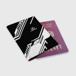 Обложка для паспорта матовая кожа Lexus sport - фото 2