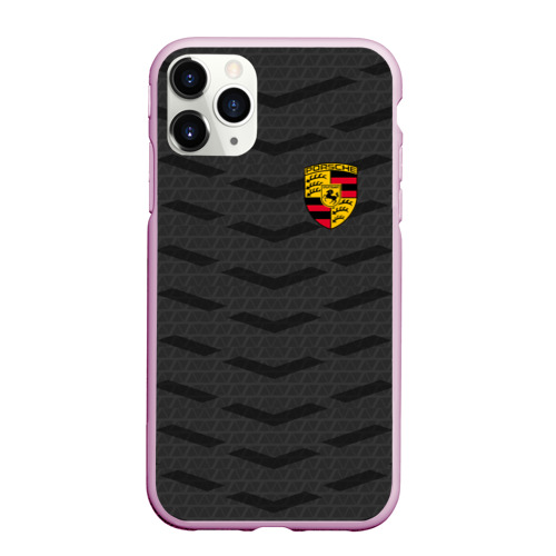 Чехол для iPhone 11 Pro Max матовый Porsche sport, цвет розовый