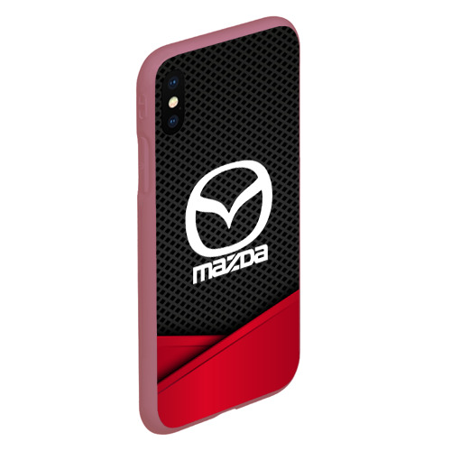 Чехол для iPhone XS Max матовый Mazda, цвет малиновый - фото 3