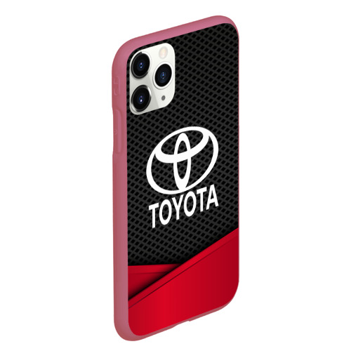 Чехол для iPhone 11 Pro Max матовый Toyota, цвет малиновый - фото 3