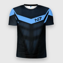 Мужская футболка 3D Slim Mass Effect N7