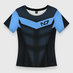 Женская футболка 3D Slim Mass Effect N7