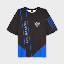 Мужская футболка oversize 3D Biathlon Russia