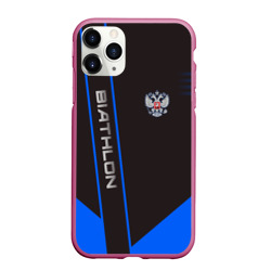 Чехол для iPhone 11 Pro Max матовый Biathlon Russia