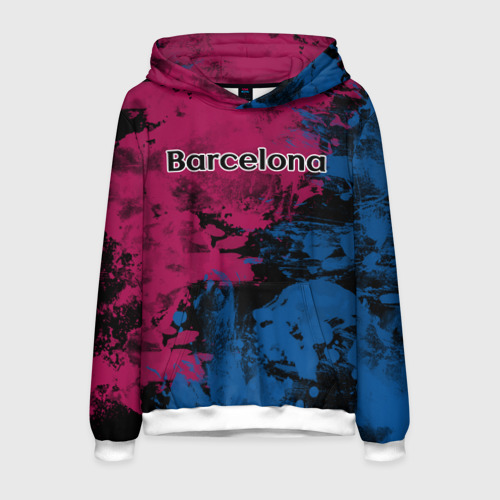 Мужская толстовка 3D ФК Барселона, цвет белый