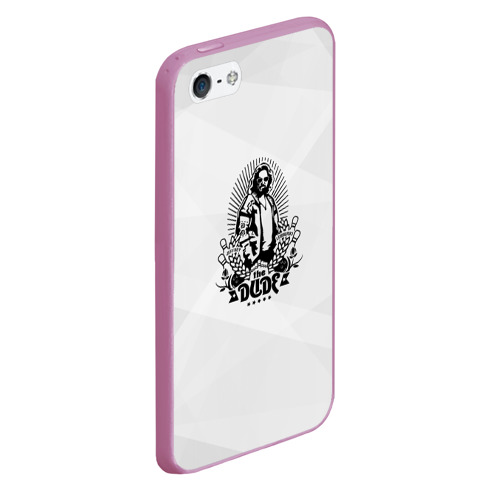Чехол для iPhone 5/5S матовый The Dude, цвет розовый - фото 3