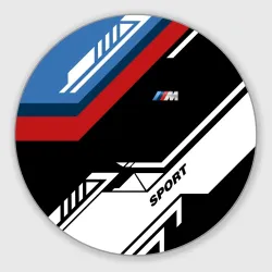 Круглый коврик для мышки BmW geometry sport БМВ m performance