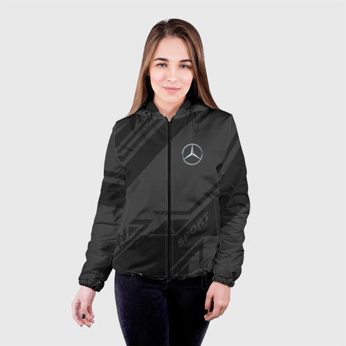 Женская куртка 3D Mercedes sport, цвет черный - фото 3