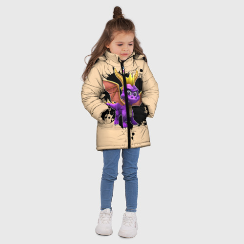 Зимняя куртка для девочек 3D с принтом Spyro, вид сбоку #3