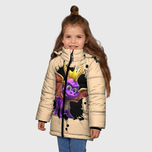 Зимняя куртка для девочек 3D с принтом Spyro, фото на моделе #1
