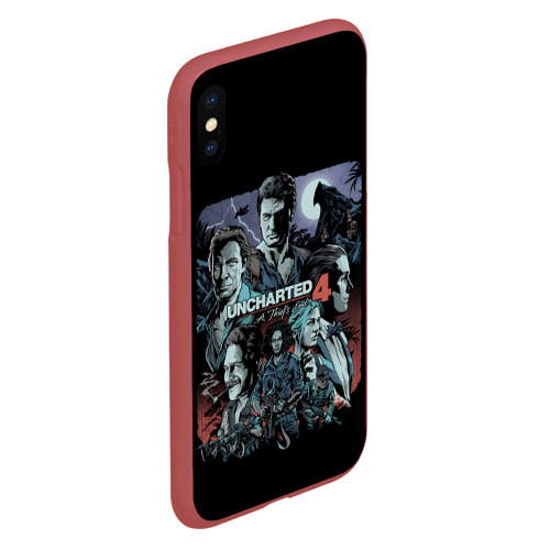 Чехол для iPhone XS Max матовый Uncharted 4, цвет красный - фото 3