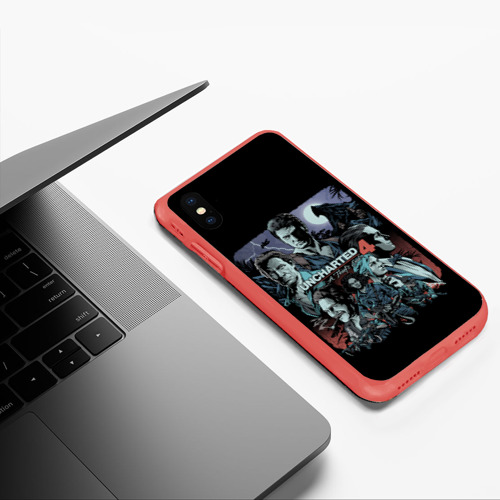 Чехол для iPhone XS Max матовый Uncharted 4, цвет красный - фото 5